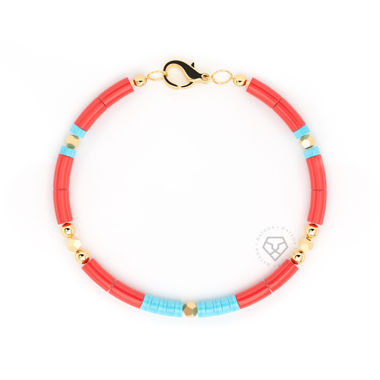 Coral & Turquouise Single Bracelet